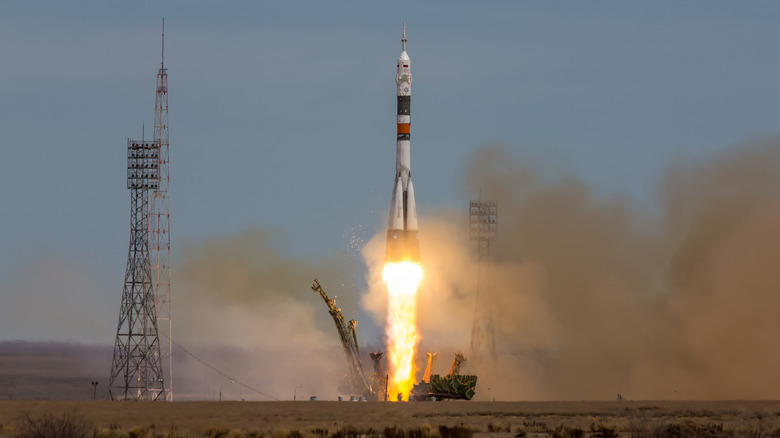 Russian Soyuz craft launched from Baikonur launch pad
