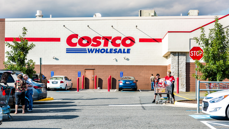 The front entrance to a Costco Wholesale store.