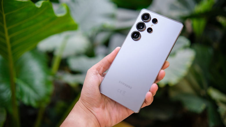 Samsung S25 Ultra with the back cameras facing us