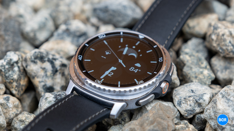 Samsung Galaxy Watch 8 Classic on gravel