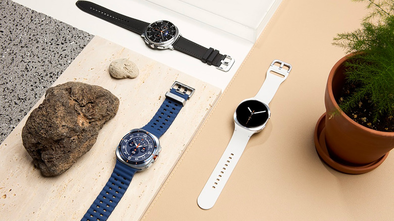 The Samsung Galaxy Watch Ultra, Galaxy 8, and Galaxy 8 Classic on a table.