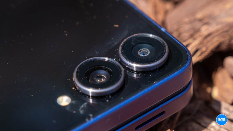 Cameras on the Samsung Galaxy Z Flip 7.