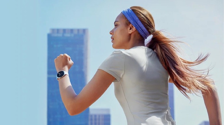 Samsung Galaxy Watch 8 worn by runner doing exercise.