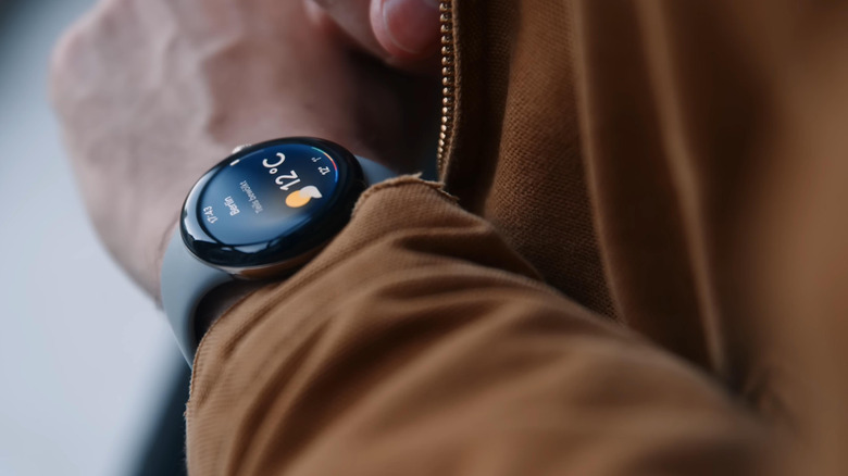 Person wearing a Google Pixel Watch.