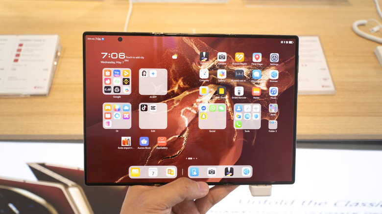 The Huawei Mate XT trifold foldable phone.