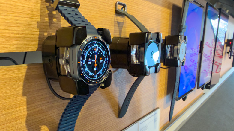 The Galaxy Watch Ultra shown in a retail display
