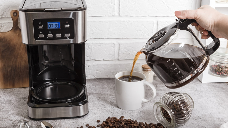 A drip coffee maker with timer