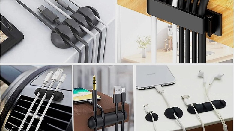 192 piece cord management organizer kit in use.