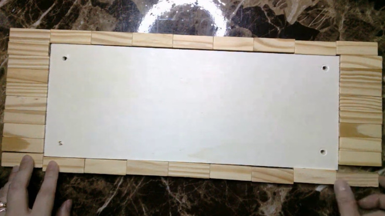 A screenshot of the DIY monitor stand made by Bertina Inspires (mid-build).