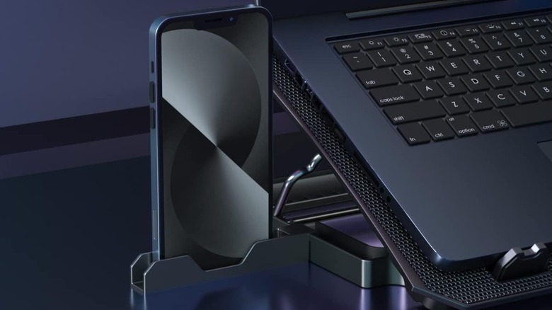 KeiBn phone stand opened up with phone inside.