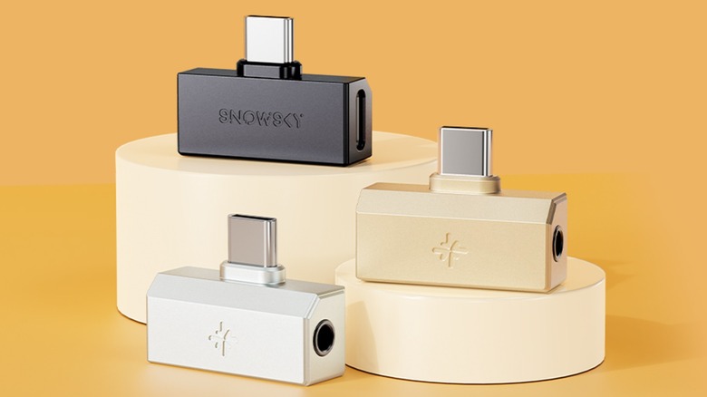 The FiiO portable DAC in three colors.