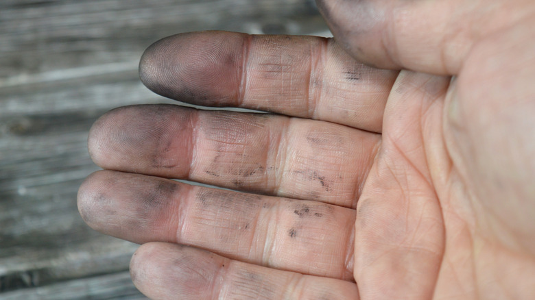 automotive grease oil hand