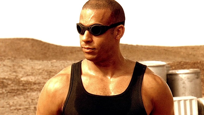 Vin Diesel as Riddick in the dark in Pitch Black