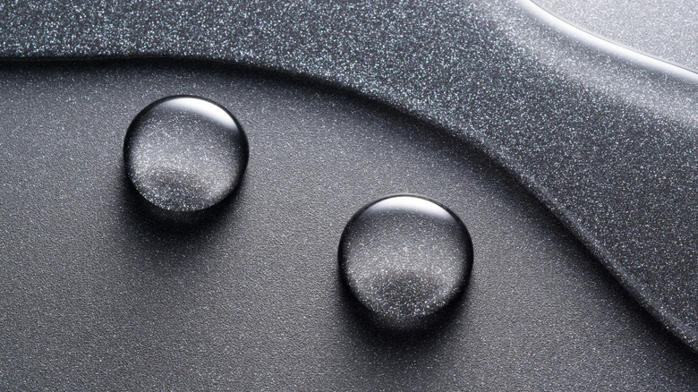 Water drops on waterproof surface