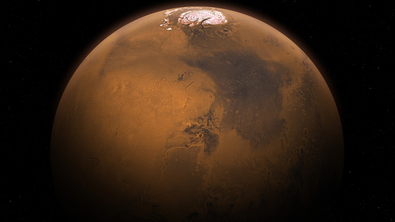 Image of Mars against dark background