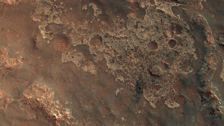 Satellite image of Ganges Chasma on Mars