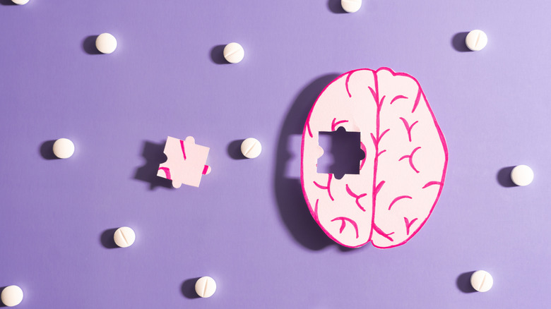 an artistic depiction of a brain with Alzheimer's disease