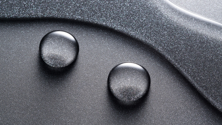 Water drops on waterproof surface