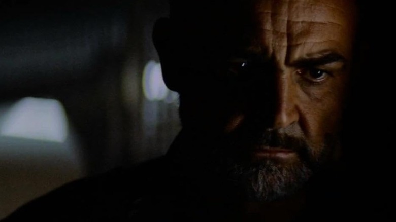 William T. O'Niel (Sean Connery) stood in shadow in Outland