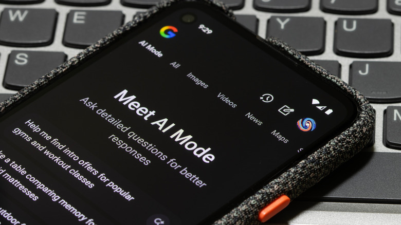Google Search AI Mode on a smartphone.