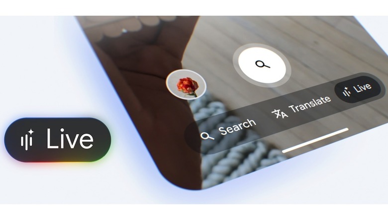 Using Search Live in the Google Lens app on Android.