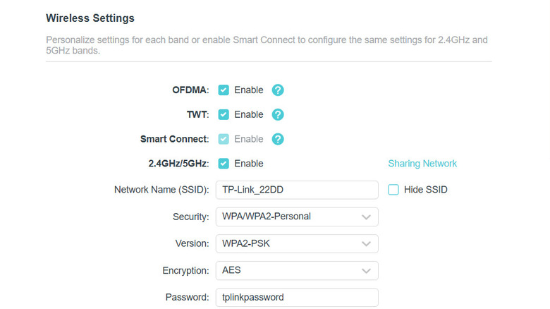 A screenshot showing TP-Link router admin panel