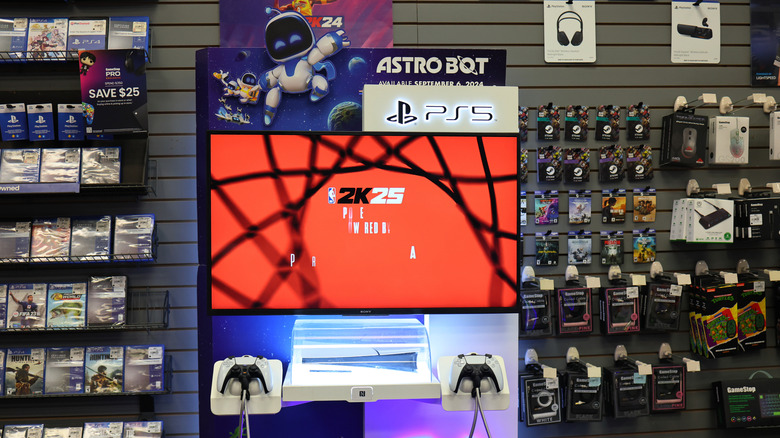 PS5 promotional display at GameStop