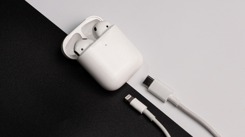 charging cables near airpods case
