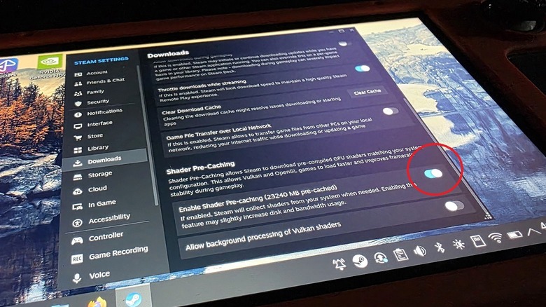 Steam Deck shader pre-cache options in Desktop mode