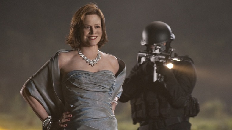 Sigourney Weaver as The Big Guy smiling in Paul