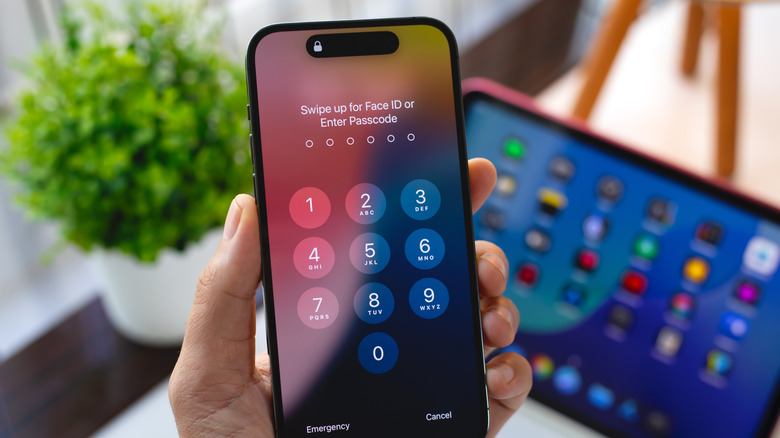Passcode screen on iPhone