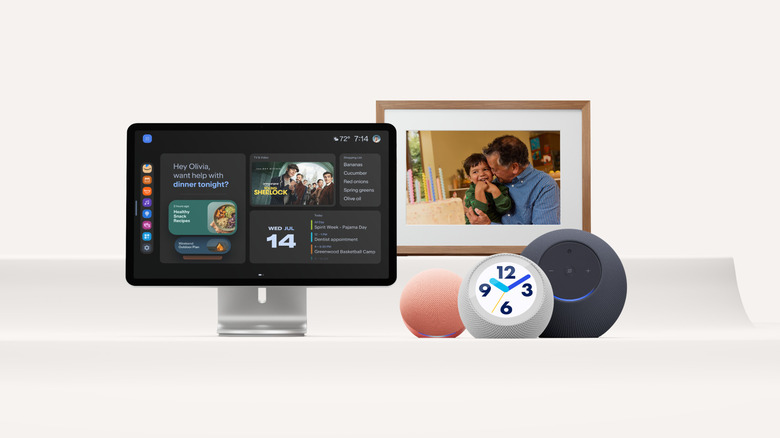 lineup of new Amazon Echo devices including Echo Time, Alexa Photo Frame, and more