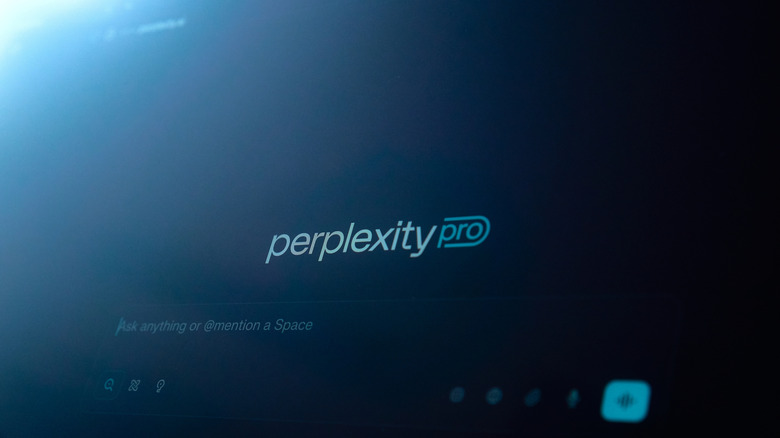 Perplexity pro chat bot entry open on a laptop display