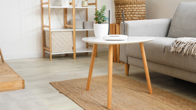 router placed on a table