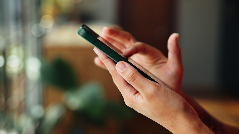 A picture of someone using a smartphone