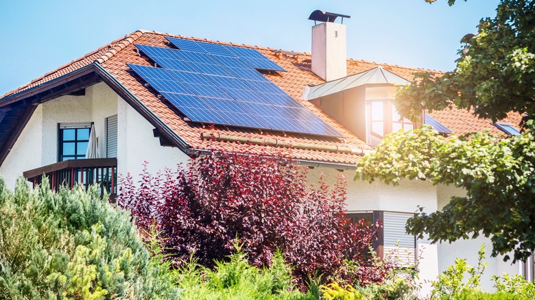 solar panels on the roof of a house