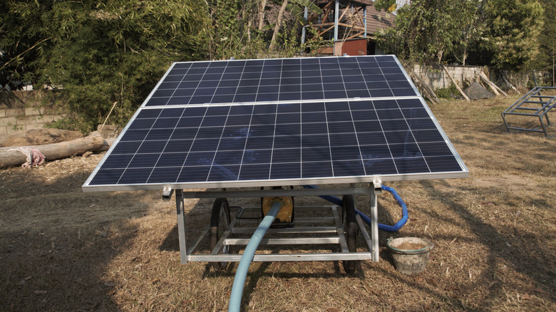 A solar pump installed in a farm