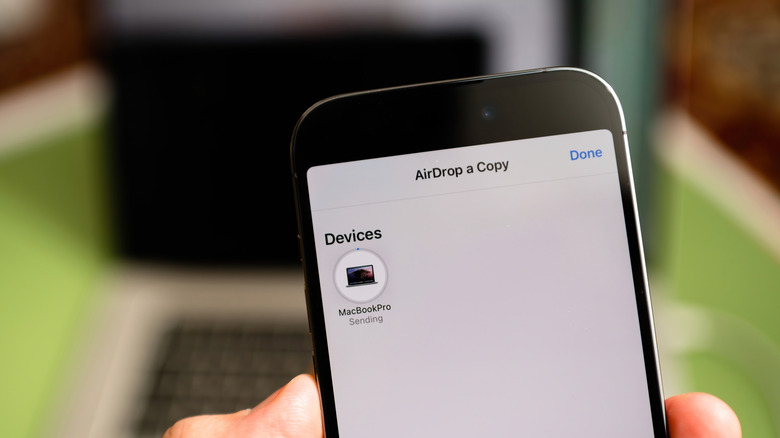Airdrop screen showing on smartphone