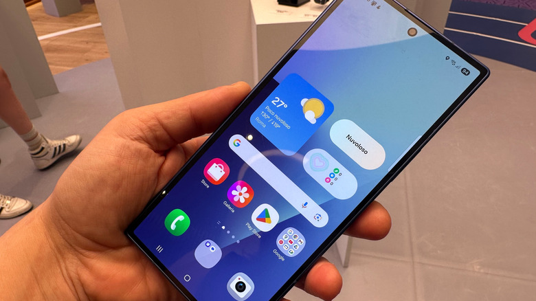 Person holds up the Galaxy Z Fold 7 while it is closed