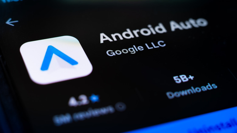 Android Auto app listing in the Google Play Store
