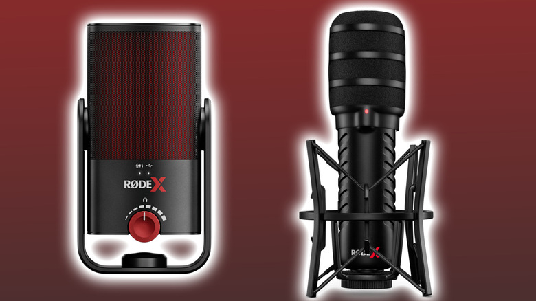 Rode X XCM 50 & XDM 100 on red to black background