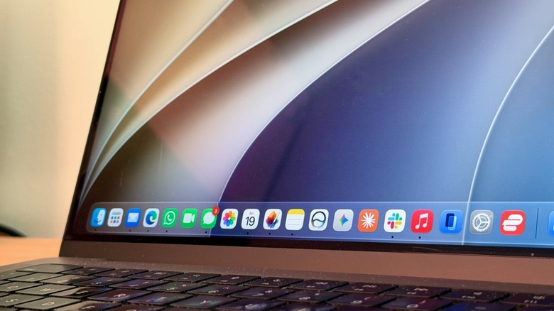 Close-up shot of MacBook app icons in macOS Golden Gate