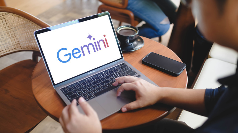 A Gemini logo on a laptop.