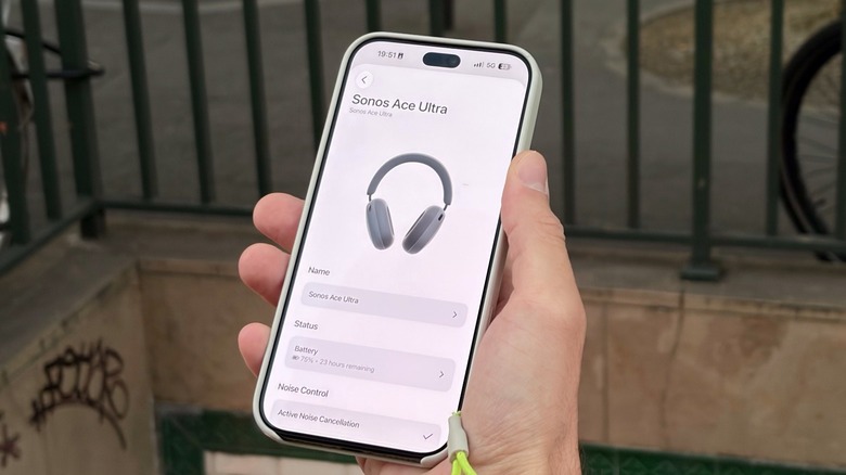 Close-up shot of Sonos app on an iPhone 18 Pro Max