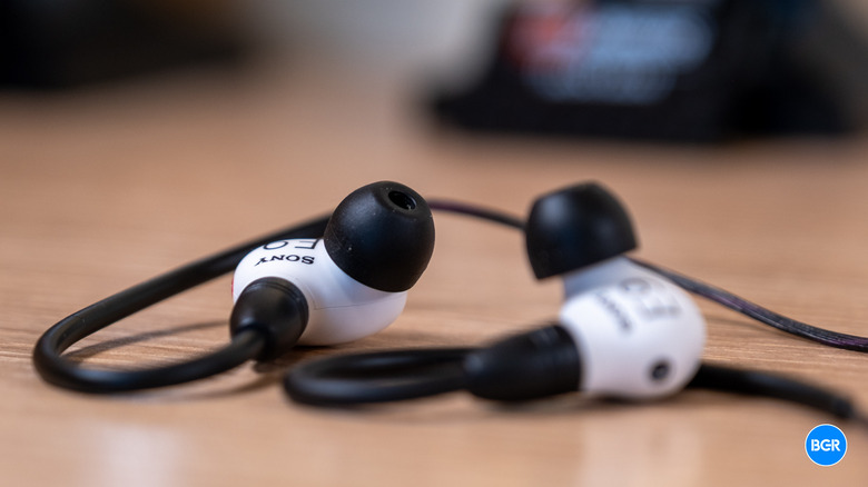 White Sony Inzone E9 earbuds on a table