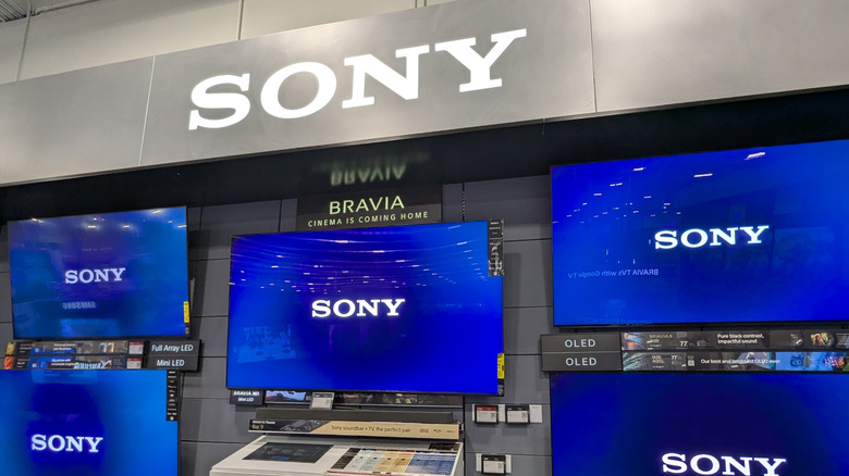Sony Bravia TVs on display