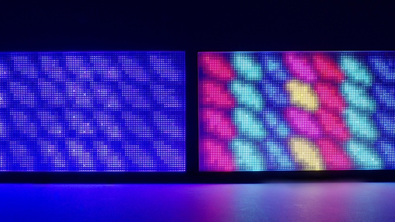 Sony's True RGB technology vs. its best miniLED display on the left