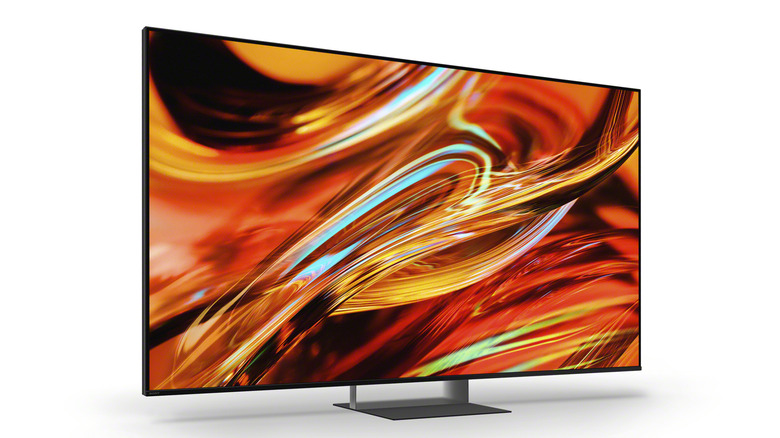 A Sony Bravia 7 II TV with a stand