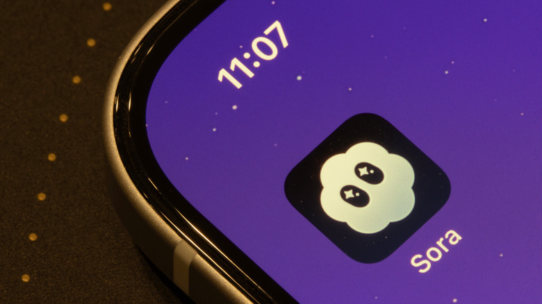 The Sora app icon on an iPhone.