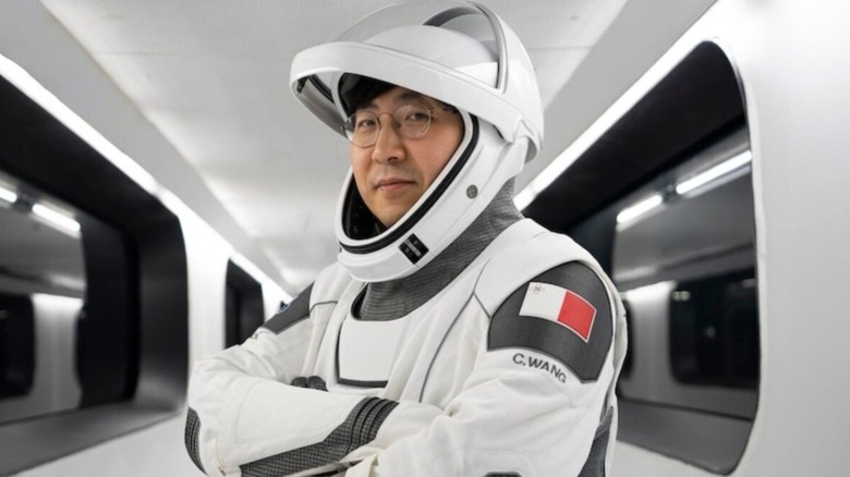 Chun Wang in spacesuit dressed for SpaceX Fram2 mission
